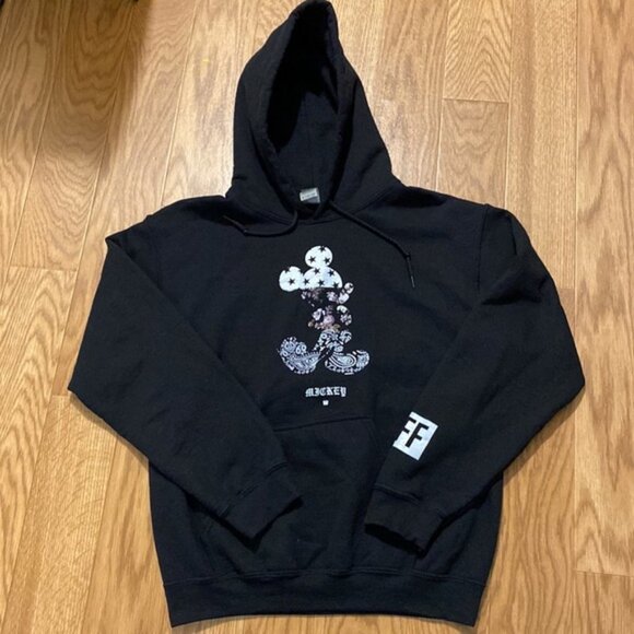 Gildan Neff Disney Black Mickey Mouse Long Sleeve Kangaroo Pouch Hoodie (Small) - Picture 9 of 9